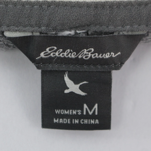 Eddie Bauer Women's Medium Gray White Full Zip Cotton Jacket - Casual Wear