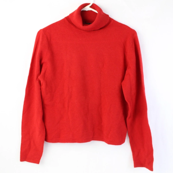 Amore Women's Red 100% Cashmere Turtleneck Long Sleeve Top Size Small