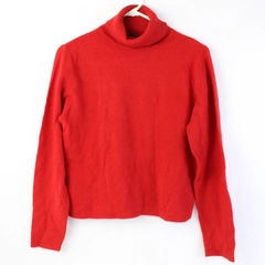 Amore Women's Red 100% Cashmere Turtleneck Long Sleeve Top Size Small