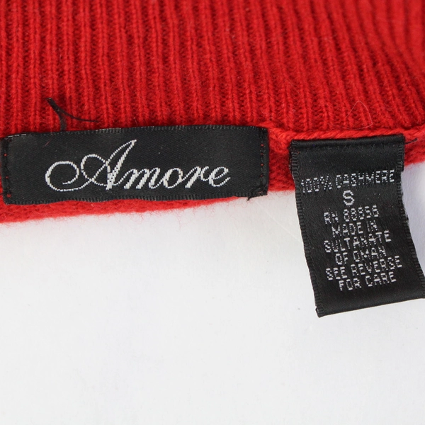 Amore Women's Red 100% Cashmere Turtleneck Long Sleeve Top Size Small