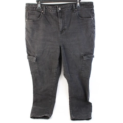 No Boundaries Black Cargo Jeans Zip Fly Stretch Women's Junior Size 17