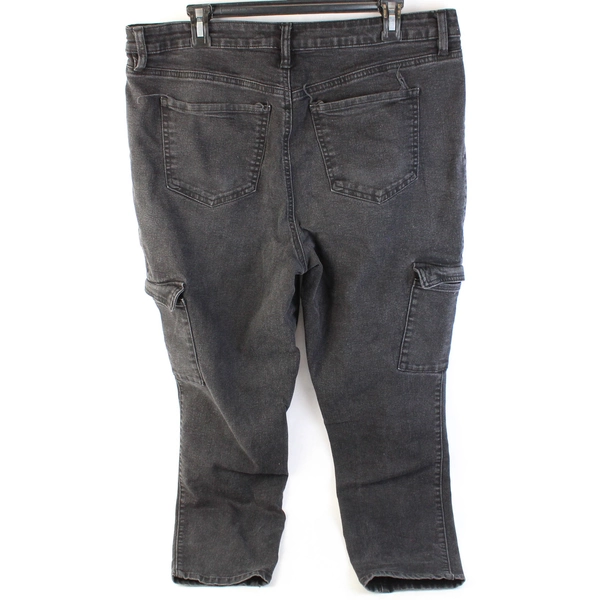 No Boundaries Black Cargo Jeans Zip Fly Stretch Women's Junior Size 17