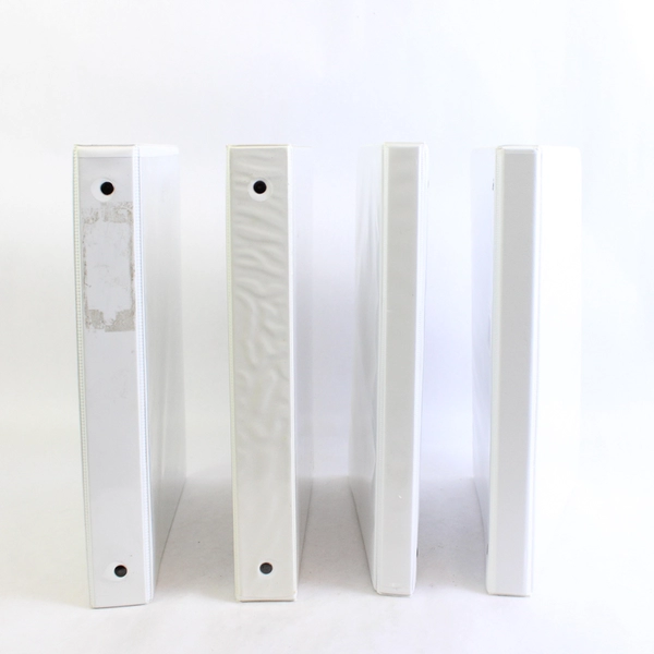Lot of 4 White 3-Ring Binders 1/2" and 1" School Office Supplies