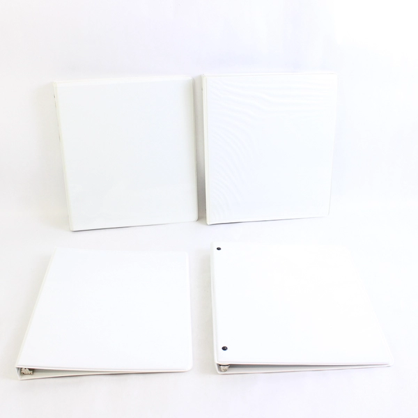 Lot of 4 White 3-Ring Binders 1/2" and 1" School Office Supplies
