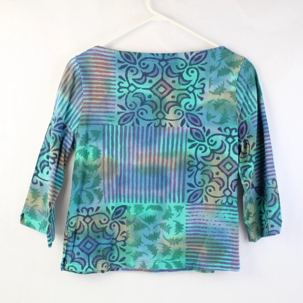 Winter Sun Multicolor Printed 3/4-Sleeve T-Shirt Women's Small