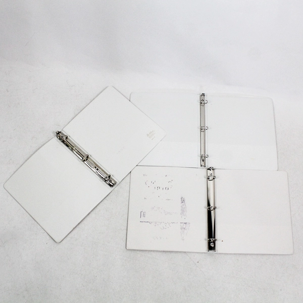 Lot of 5 Black and White 3-Ring Binders 3" and 1" School Office Supplies