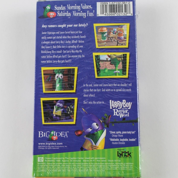 Veggie Tales Larryboy the Rumor Weed VHS Movie Good Condition Untested