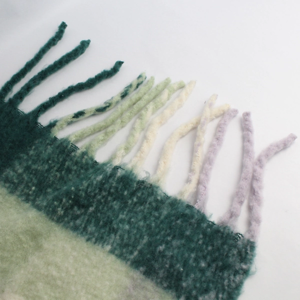 Steve Madden Women's Green and Purple Checkered Scarf One Size