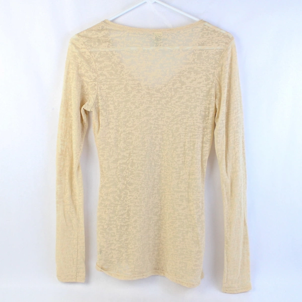 K-V Collections Sheer Beige Long-Sleeved Shirt Women's Size Large