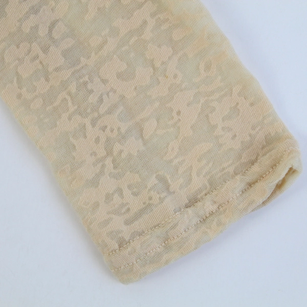 K-V Collections Sheer Beige Long-Sleeved Shirt Women's Size Large