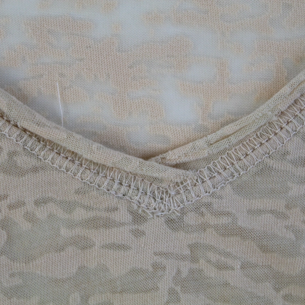 K-V Collections Sheer Beige Long-Sleeved Shirt Women's Size Large