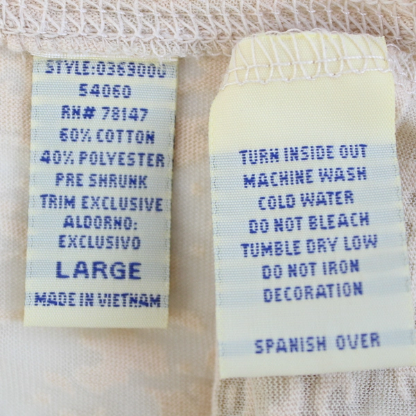 K-V Collections Sheer Beige Long-Sleeved Shirt Women's Size Large