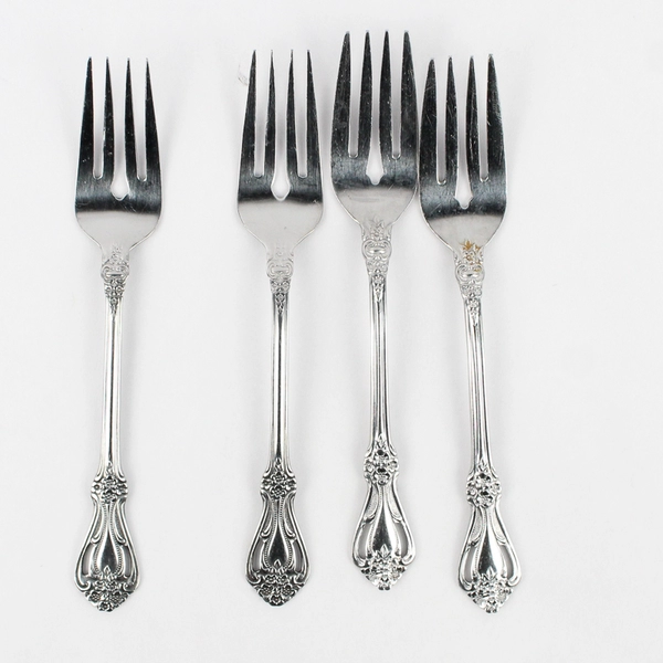 Lot of 4 Stanley Roberts Rogers Co Valentine 7" Salad Fork Stainless Steel