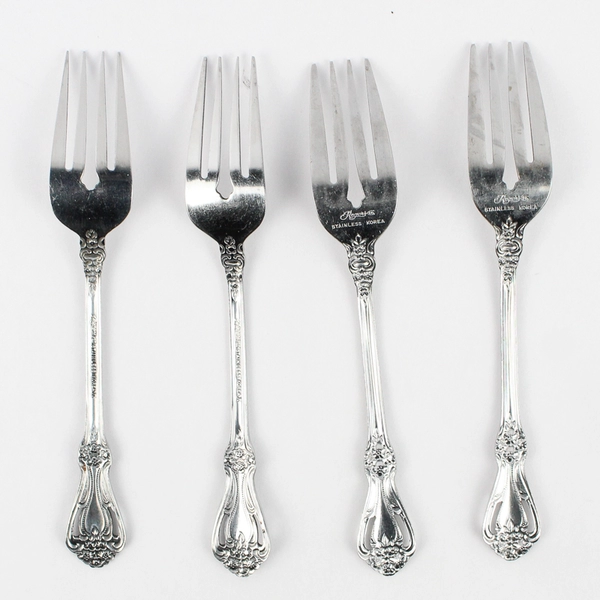 Lot of 4 Stanley Roberts Rogers Co Valentine 7" Salad Fork Stainless Steel