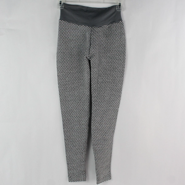 White & Gray Stretchy Yoga Push Up Pants Women's Large - Activewear