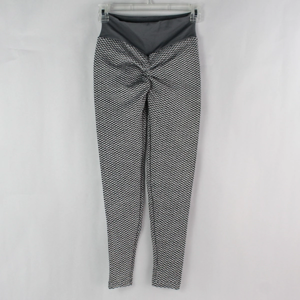 White & Gray Stretchy Yoga Push Up Pants Women's Large - Activewear