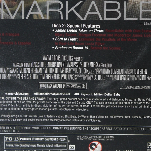 Million Dollar Baby 2-Disc Widescreen Edition 2005 Warner Bros.