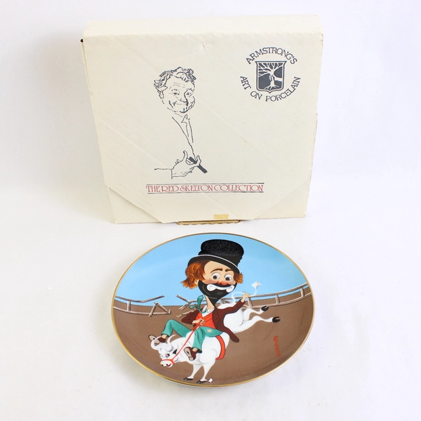 Armstrong Red Skelton "Bronco Freddie" 1982 Clown Collectible Plate 8.25"
