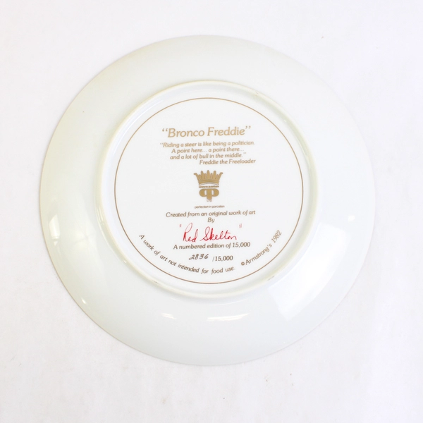 Armstrong Red Skelton "Bronco Freddie" 1982 Clown Collectible Plate 8.25"