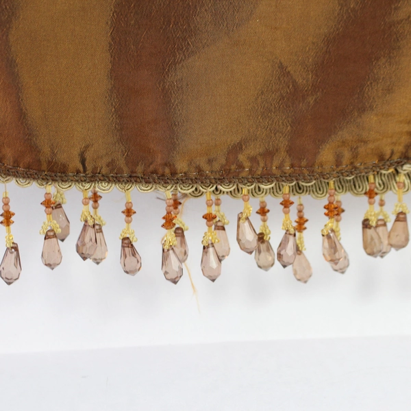 Lot of 5 Brown Metallic Women's Scarves Beaded Fringe 45"x10" Pre-owned