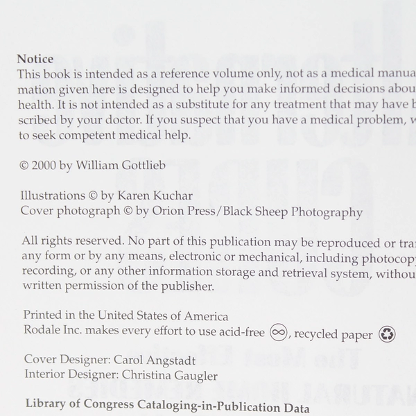 Alternative Cures by Bill Gottlieb 2000 Rodale