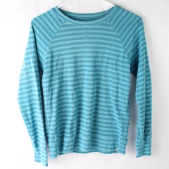 Eddie Bauer Blue Striped Long-Sleeved Cotton Blend Shirt Women's Size XS