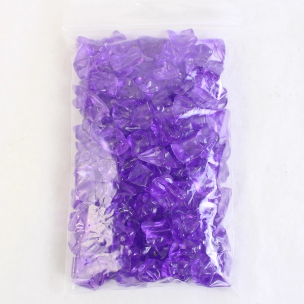 Lot Of 127 Plastic Stones Pebbles Abstract Shaped Bright Purple Decor Prop