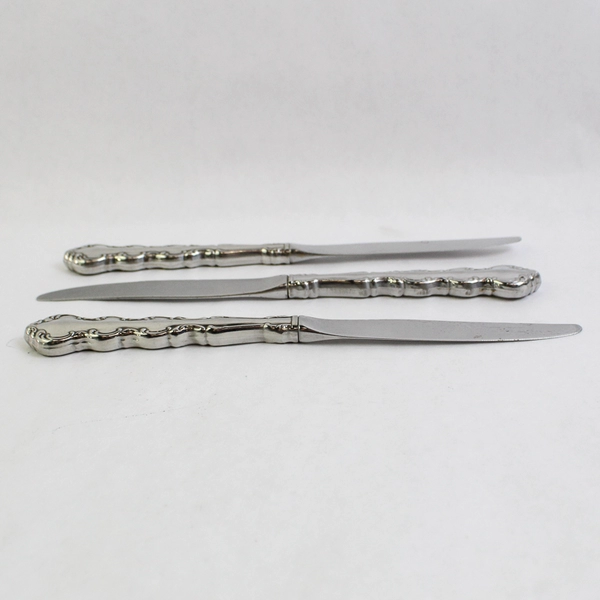 Lot of 3 Oneida Mozart 9" Hollow Dinner Knives Stainless Steel
