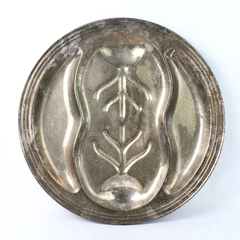 Vintage Tree Of Life Silver on Copper Footed Meat Platter Tray 18"