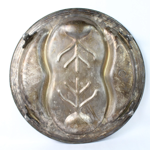 Vintage Tree Of Life Silver on Copper Footed Meat Platter Tray 18"