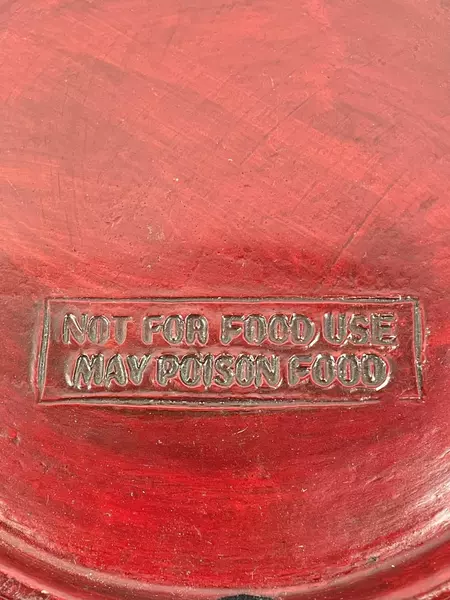 Hand Painted Burgundy Decorative Platter Floral Scroll Design 13"