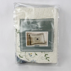 Home Classics 20x26" Standard Sham Flower Embroidery Very Good Condition