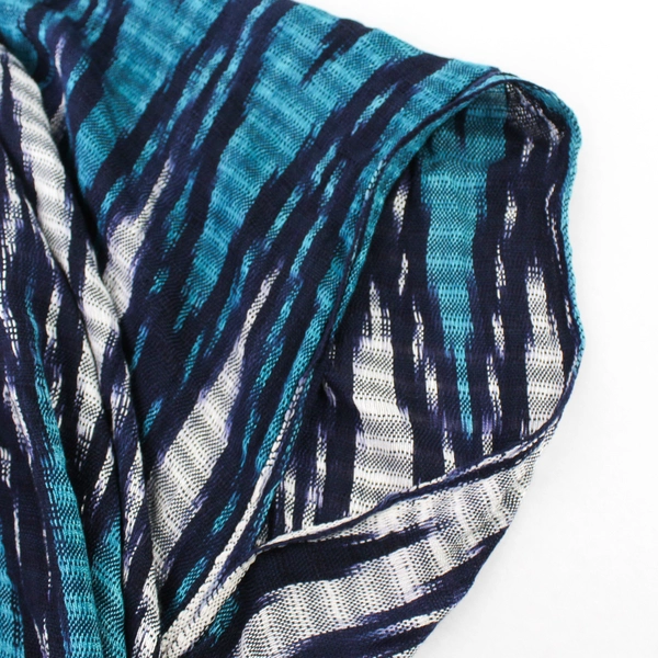 Women's Unbranded Navy Blue Teal and White Woven Shawl One Size