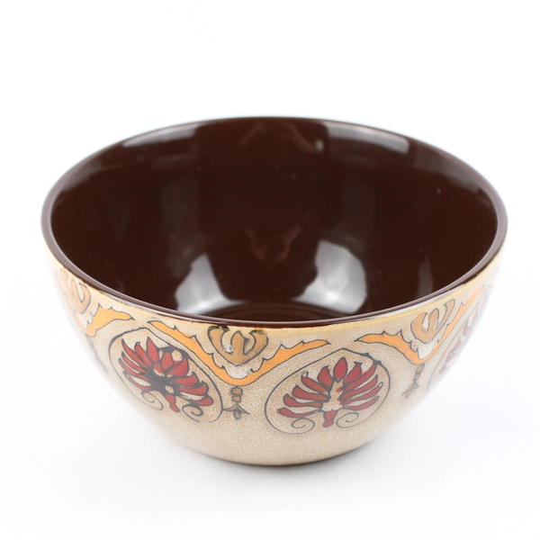 Pier 1 Imports Myra Hand Painted Stoneware Cereal Bowl Flowers And Scrolls