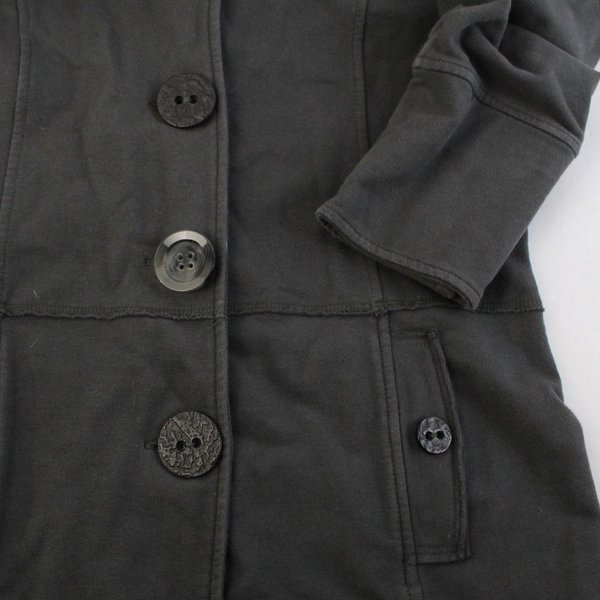 Neon Buddha Gray Cotton Large Buttons Jacket Women's Small 2000s