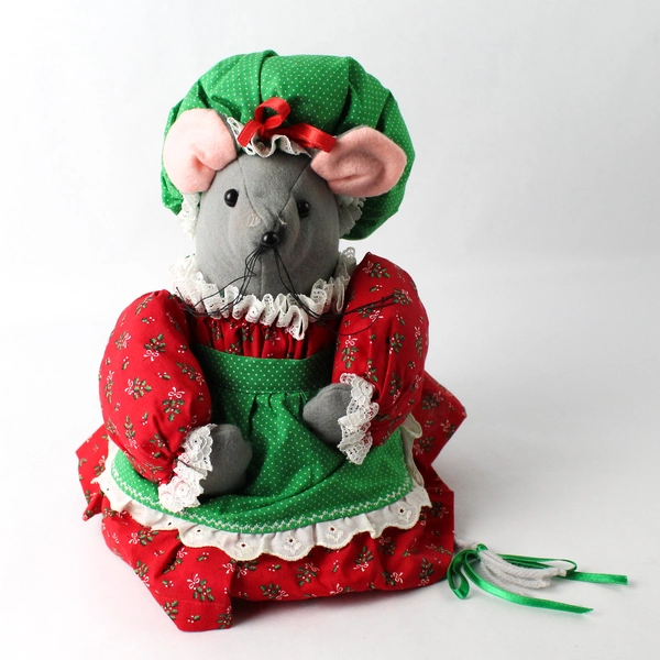 Handmade Cloth Mouse Christmas Doll 11 Inch