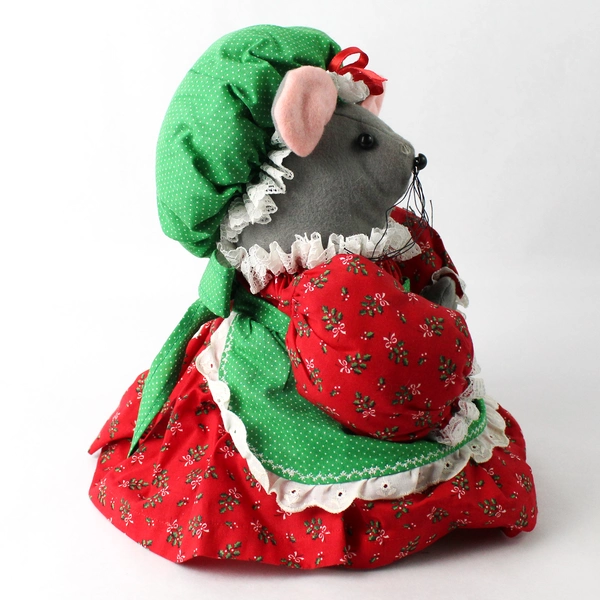 Handmade Cloth Mouse Christmas Doll 11 Inch
