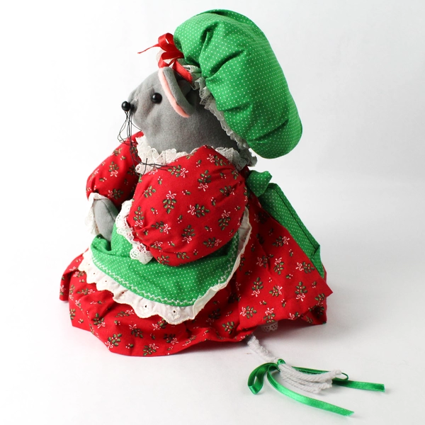Handmade Cloth Mouse Christmas Doll 11 Inch