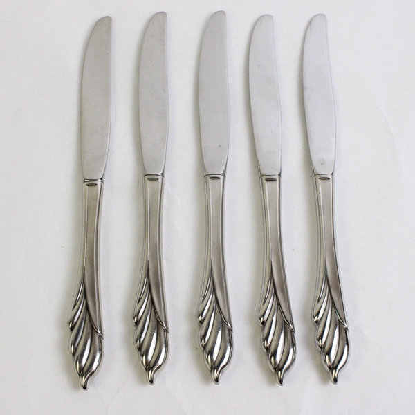 Lot of 5 Oneida Liberty's Light 9 1/8" Hollow Dinner Knives Stainless