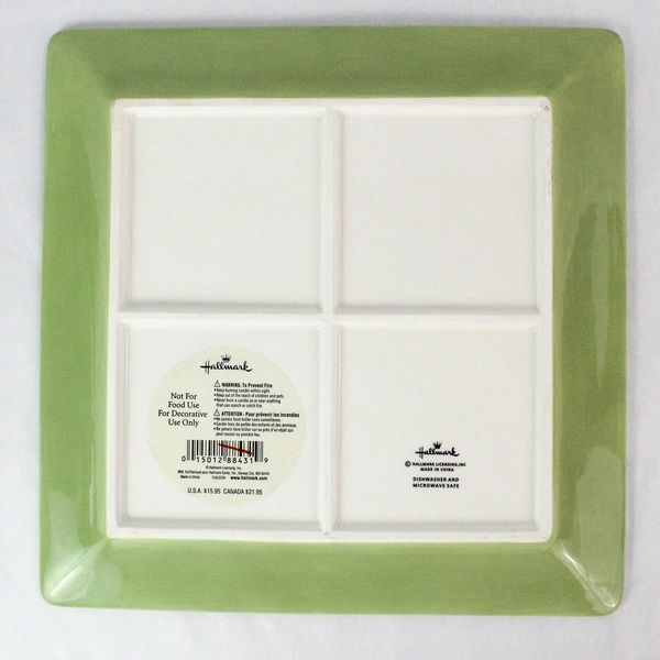 Hallmark Decorative Ceramic Plate Acorn & Leaf Design 11" Square