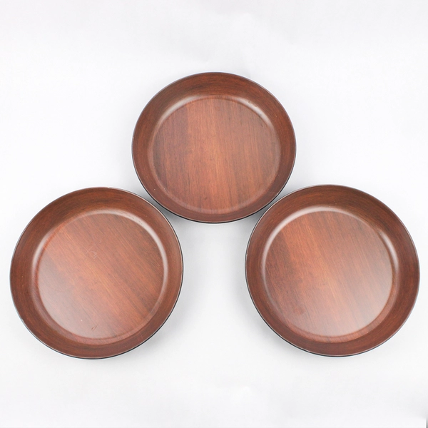 Lot of 3 Tommy Bahama Walnut Woodgrain Melamine Serving Bowls 9.5 Inch