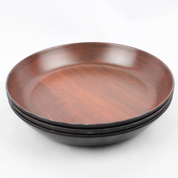 Lot of 3 Tommy Bahama Walnut Woodgrain Melamine Serving Bowls 9.5 Inch