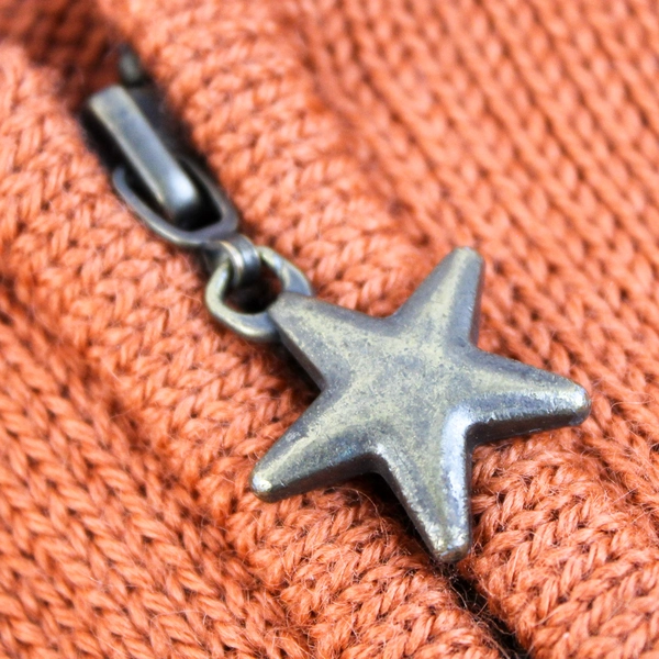 Chaska Full Zip Orange Cardigan Sweater 100% Llama Knit Women's Size Large