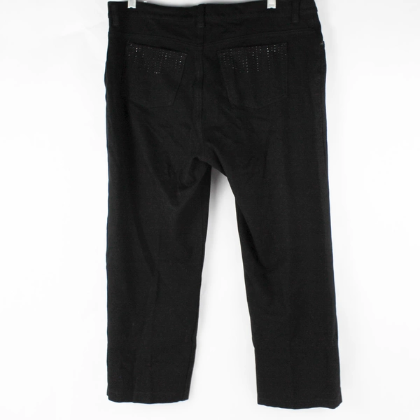 Gloria Vanderbilt Women's Size 12 Black Rhinestone Pocket Pants - Good Condition