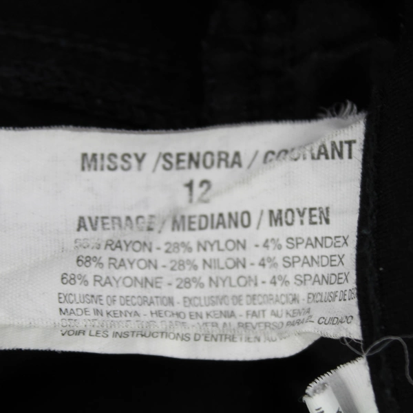 Gloria Vanderbilt Women's Size 12 Black Rhinestone Pocket Pants - Good Condition