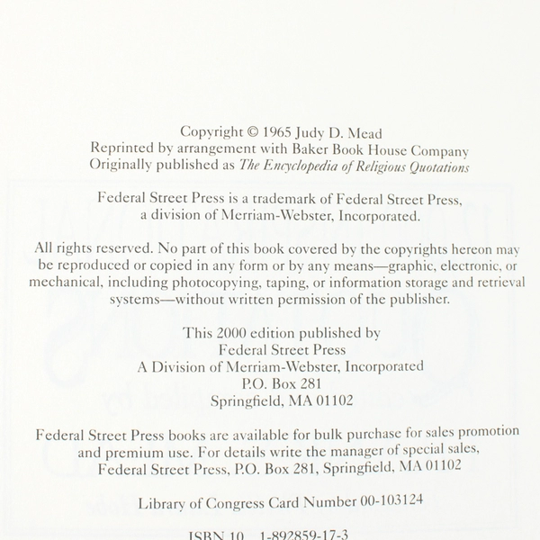 12,000 Inspirational Quotations Compiled by Frank S Mead 2000 Hardcover