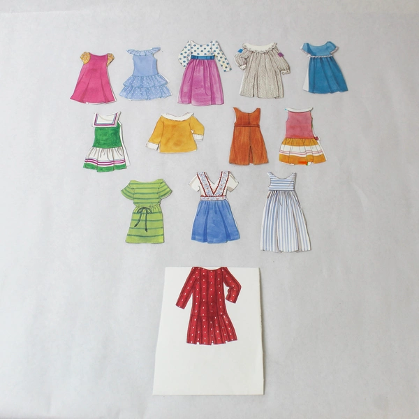 Vintage Russian Paper Dress Up Dolls Set - 2 Dolls, 13 Dresses, 6 Accessories