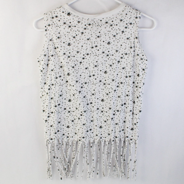 On Fire Sleeveless T-Shirt Top Black/White Astrology Women's Size M 100% Cotton