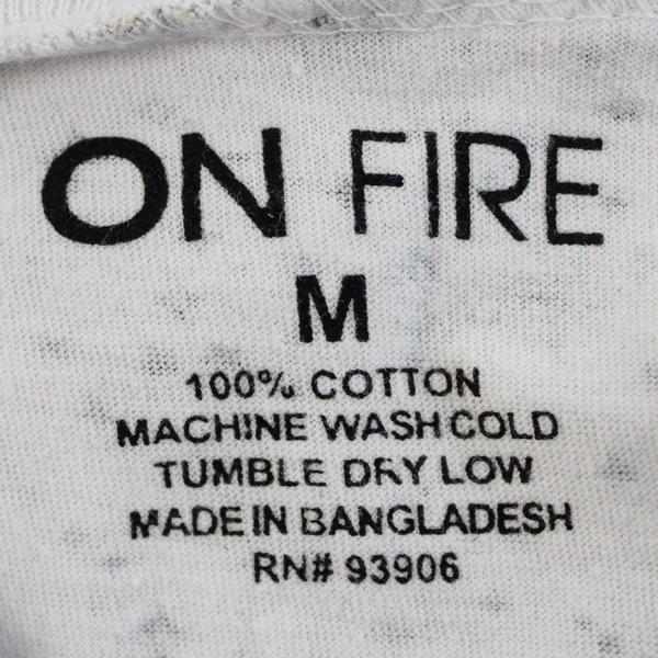 On Fire Sleeveless T-Shirt Top Black/White Astrology Women's Size M 100% Cotton