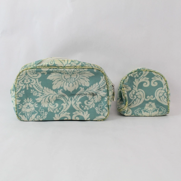 Set of 2 Emilie Sloan Seattle Blue Makeup & Perfume Pouches - Pre-owned
